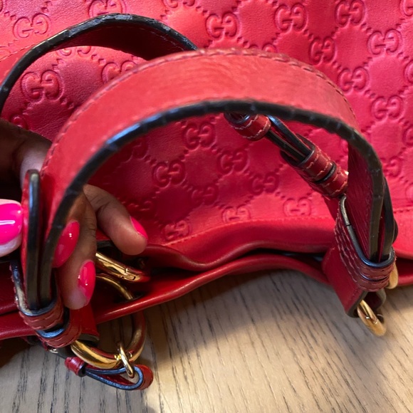 ❤️ Authentic Rare Large Gucci Red Leather Guccissma Valentine’s Collections - Picture 12 of 14